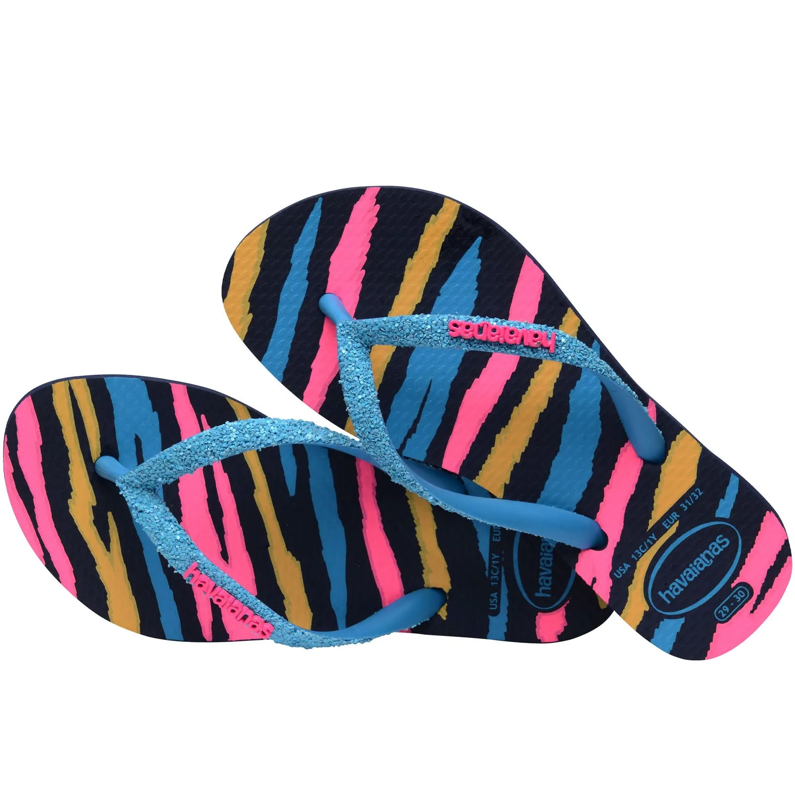 Havaianas Womens Slim Glitter Trendy Flip Flops