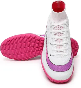 Kids Soccer Shoes Indoor Futsal Turf Big Boys Soccer Cleats Youths TF High-Top Football Boots for Athletic Training
