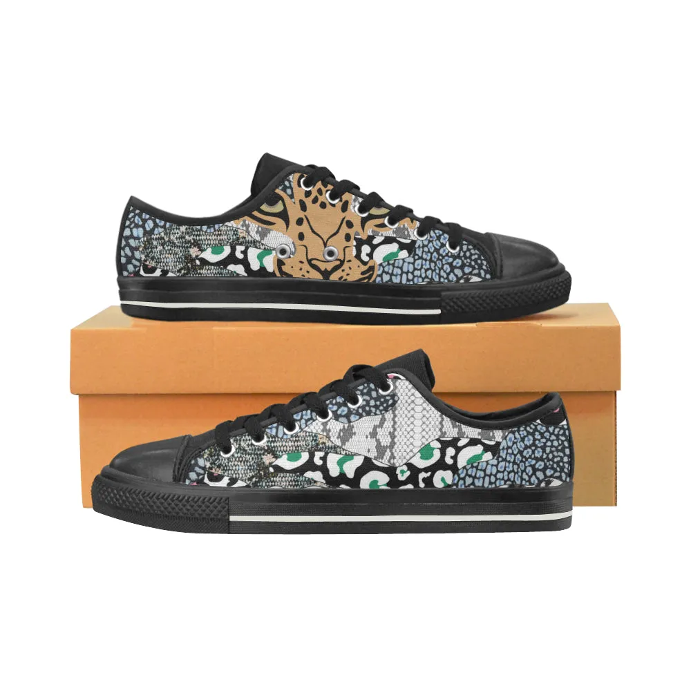 Men's Jungle Animal Print Canvas Low Top Shoes