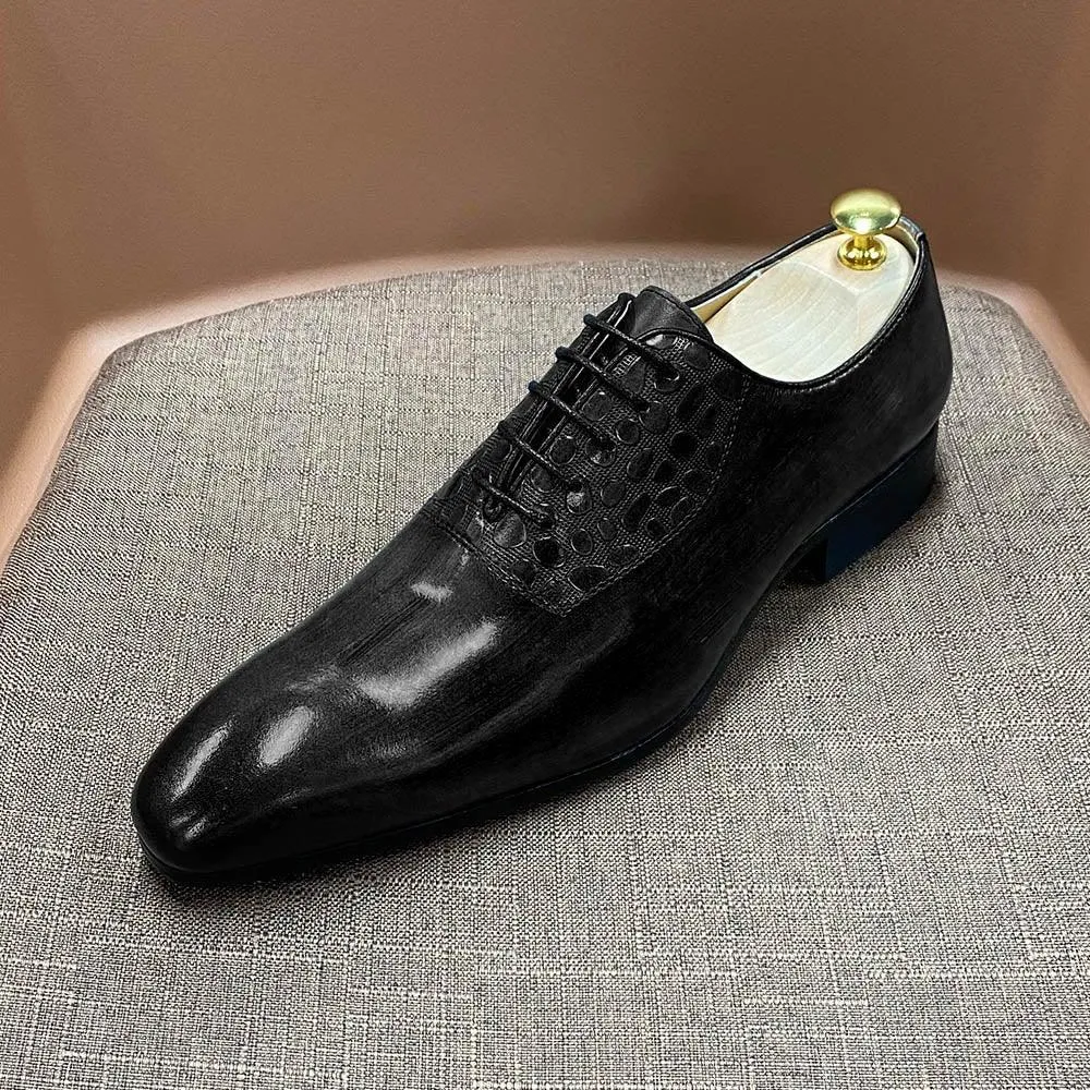 Men's Luxury Genuine Cow Leather Handmade Oxford Shoes