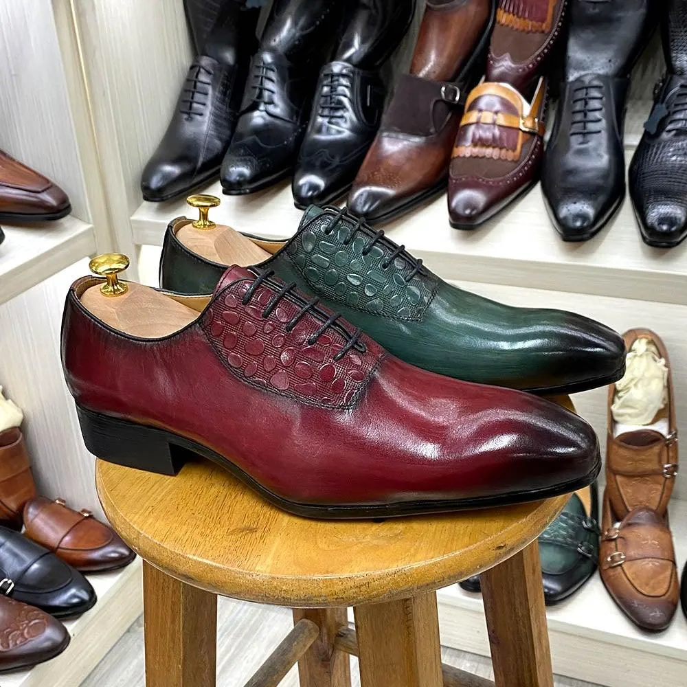 Men's Luxury Genuine Cow Leather Handmade Oxford Shoes
