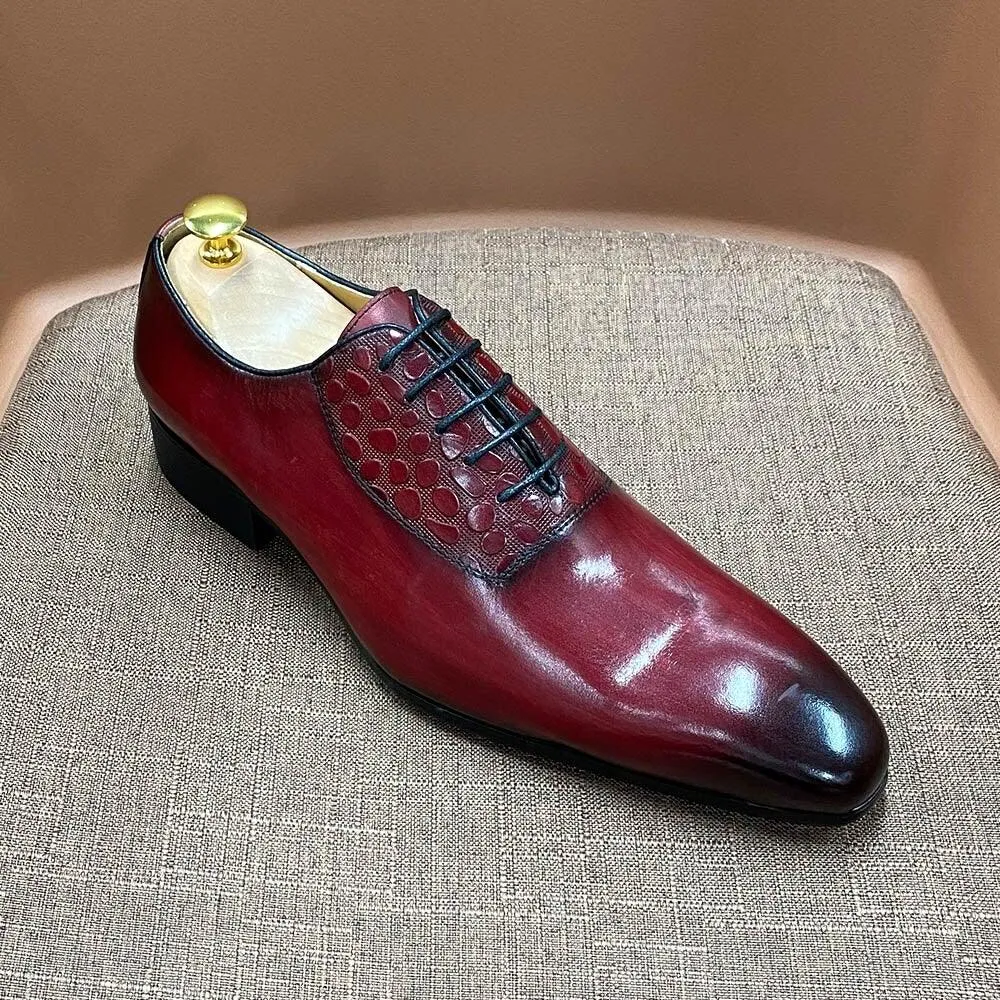 Men's Luxury Genuine Cow Leather Handmade Oxford Shoes