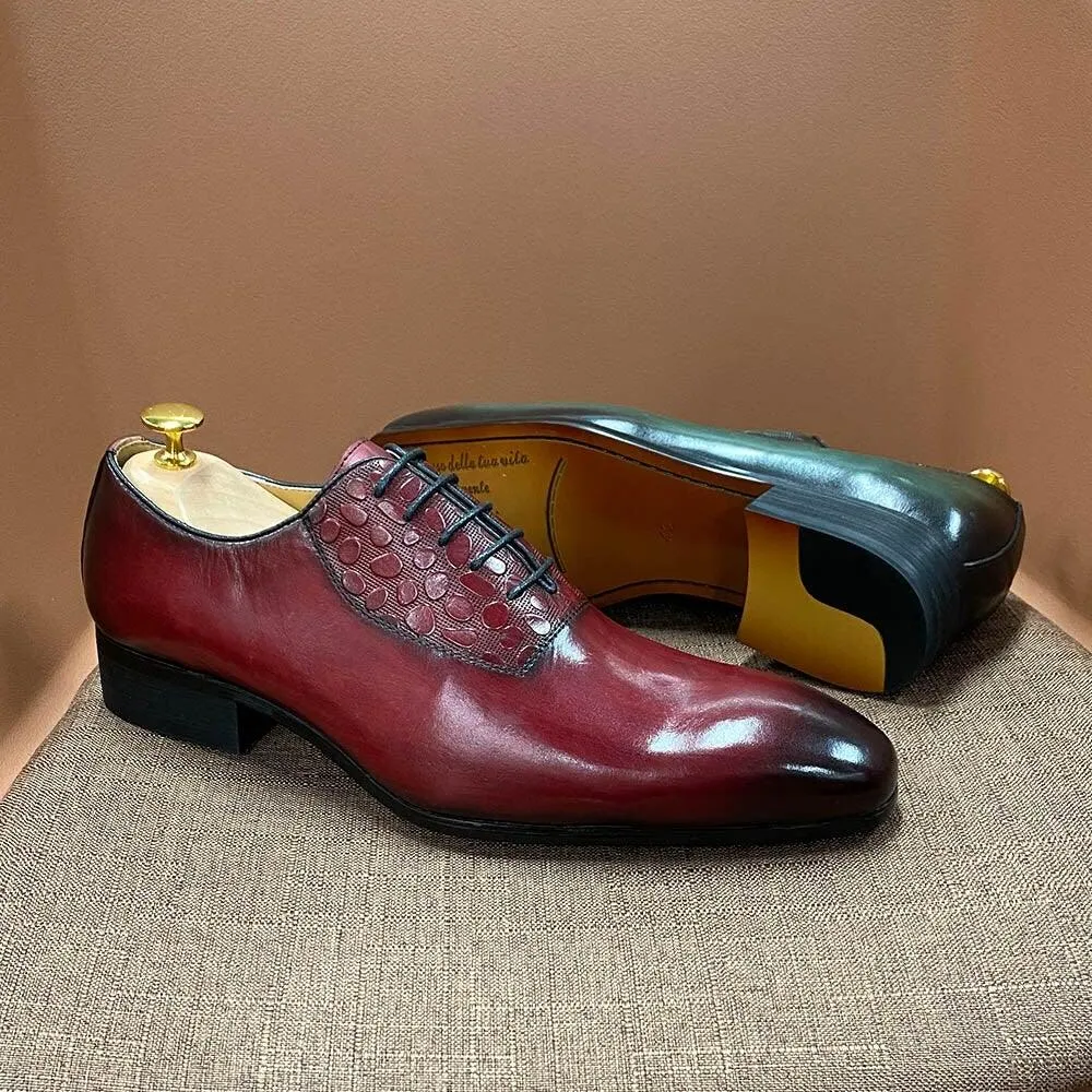 Men's Luxury Genuine Cow Leather Handmade Oxford Shoes