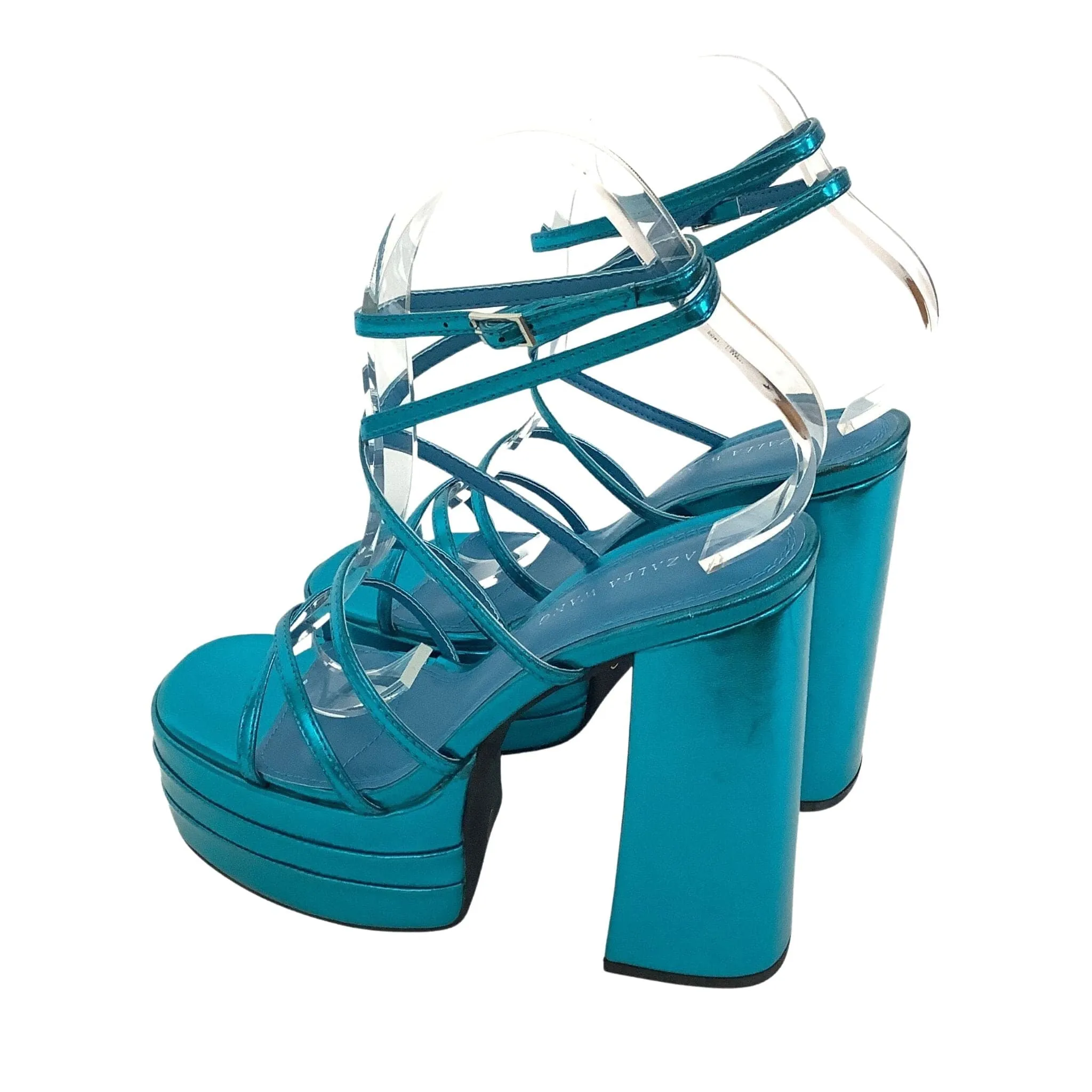 Metallic Blue Platform Heels