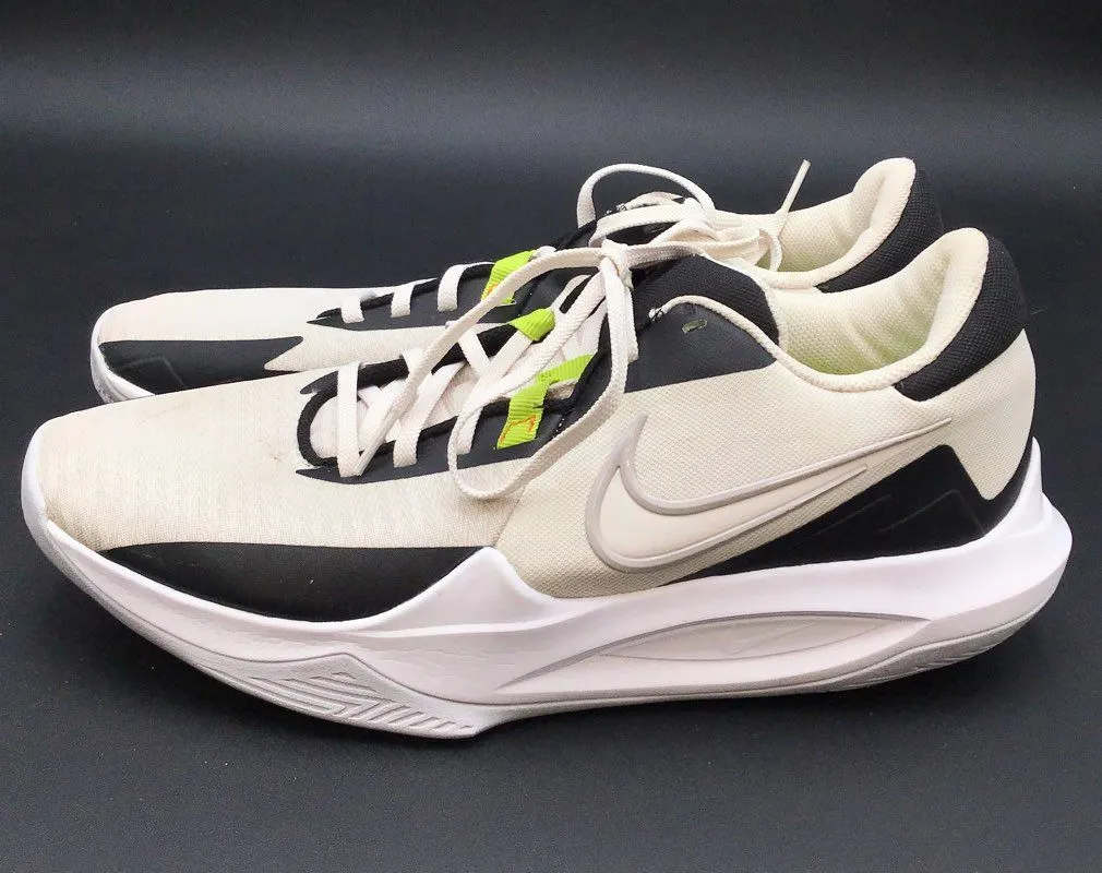 Nike Men's Precision 6 White Black Basketball Athletic Shoes - Size 11