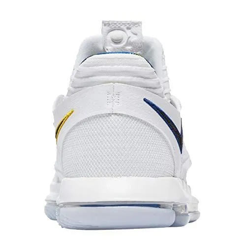 Nike Zoom KD10 LMTD NBA Grade School Basketball Shoes (6.5 M US Big Kid, White/Game Royal/University Gold)