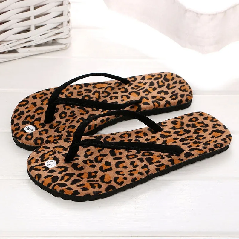 Non-Slip Casual Summer Animal Print Flip Flops
