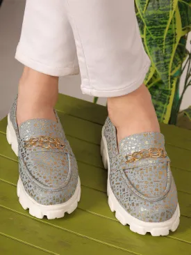 Patakha Guddi Light Blue Handcrafted Loafers