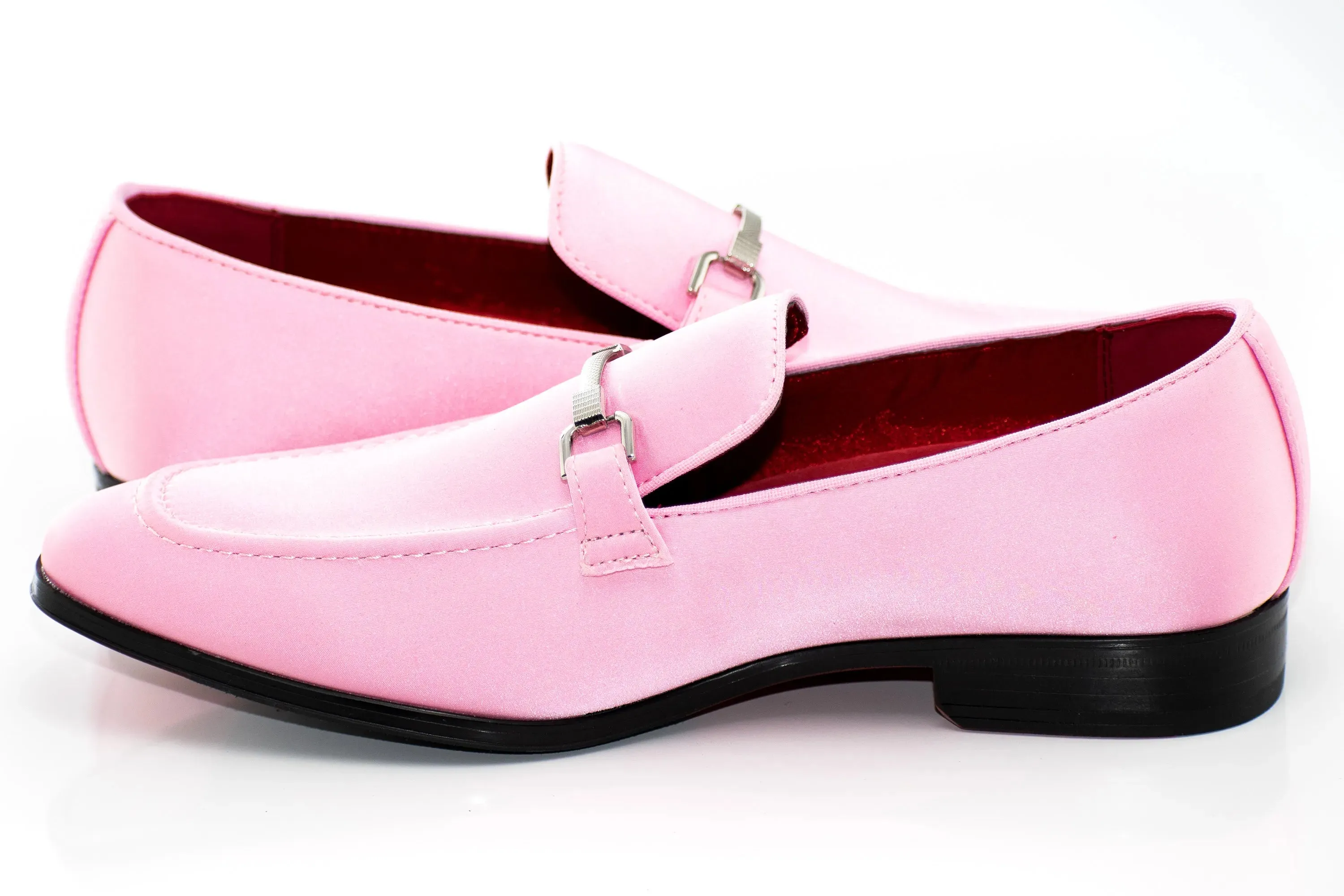 Pink Satin Apron-Toe Bit Loafer