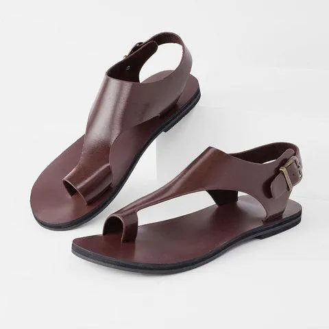 Ring toe ankle strap sandals