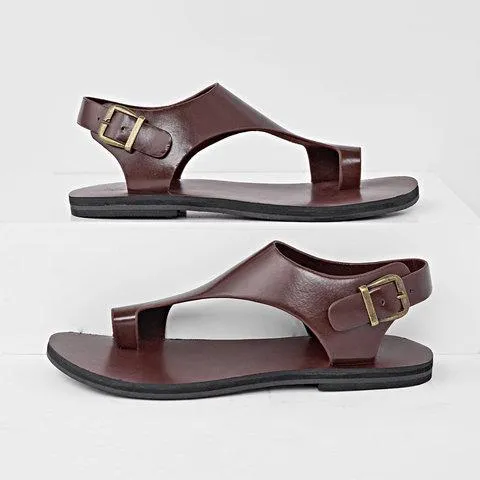 Ring toe ankle strap sandals