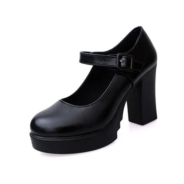 Round Toe Super Square Women High Heels