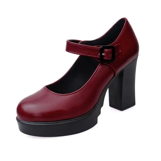 Round Toe Super Square Women High Heels