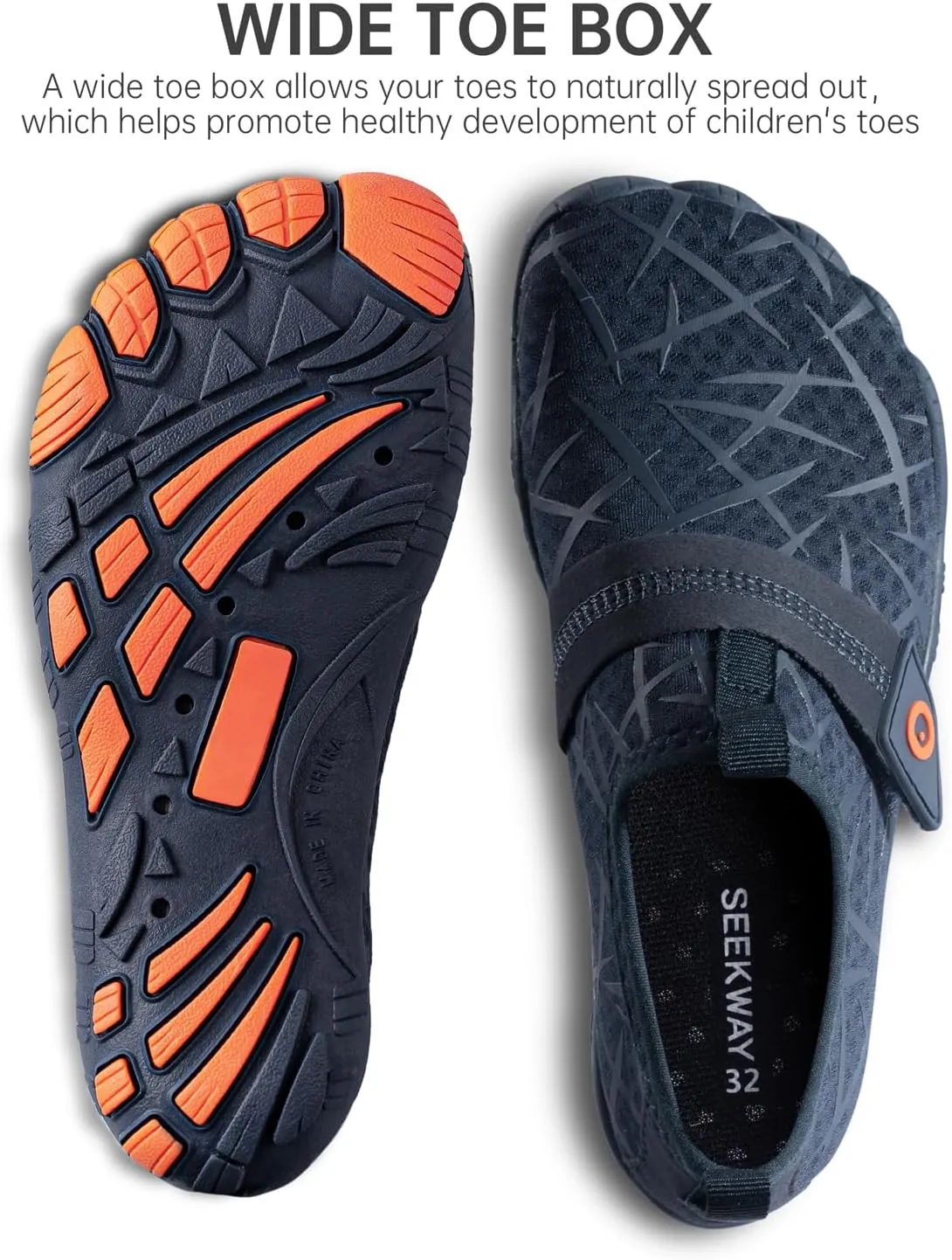 SEEKWAY Barefoot Water Shoes for Kids - Wide Toe Box and Quick-Dry Sand Shoes Toddler for Hiking Swim Beach Pool Kayak Sport Accessories, Camping Essentials Must-Haves for Boys Girls Sizes
