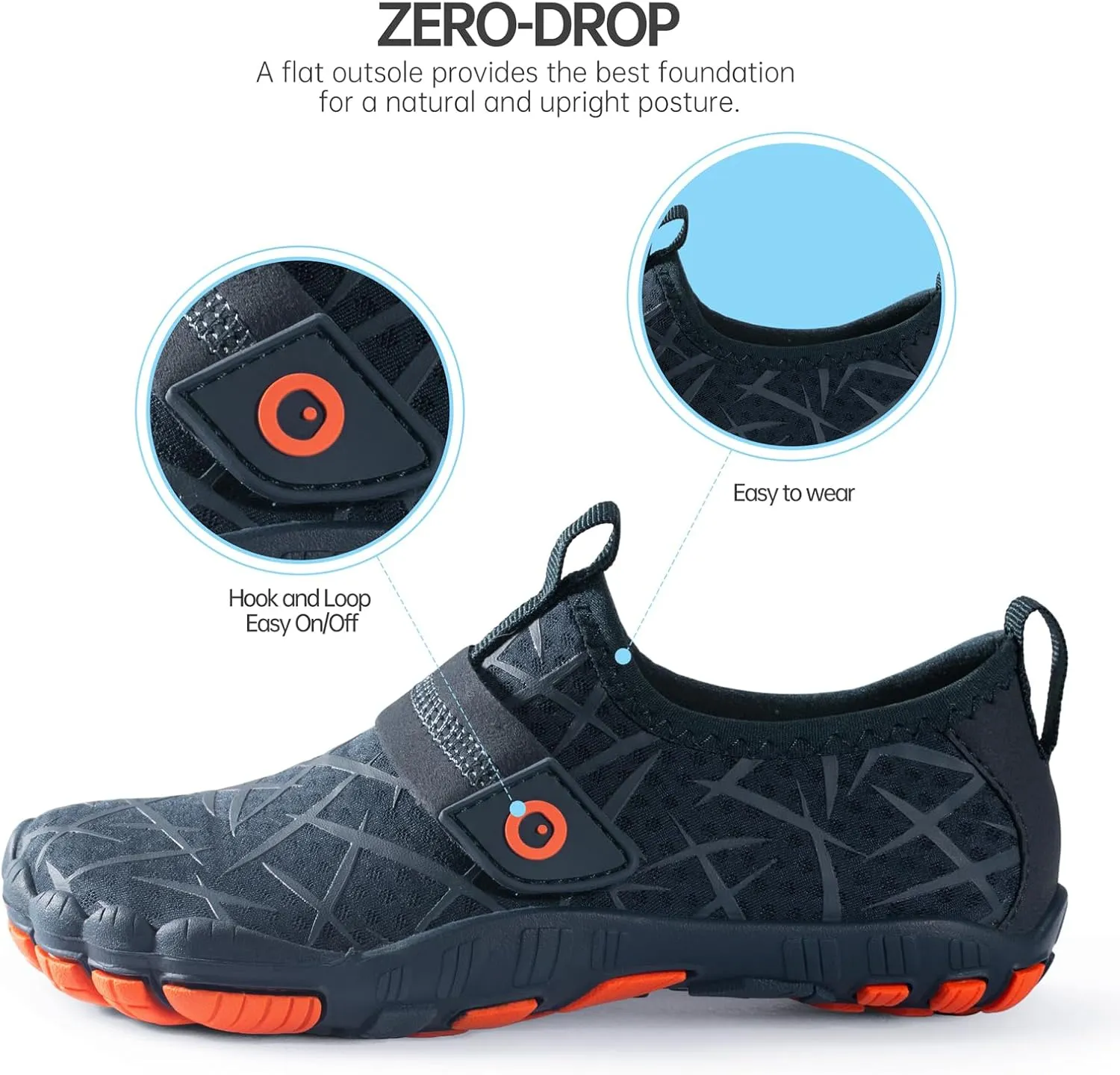 SEEKWAY Barefoot Water Shoes for Kids - Wide Toe Box and Quick-Dry Sand Shoes Toddler for Hiking Swim Beach Pool Kayak Sport Accessories, Camping Essentials Must-Haves for Boys Girls Sizes