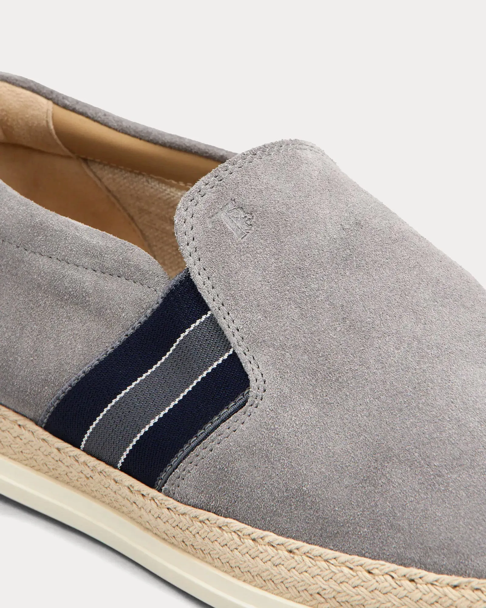 Suede Grey / Blue Loafers