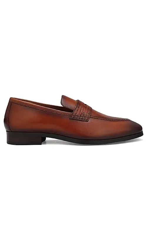Tan Signato Leather Loafers
