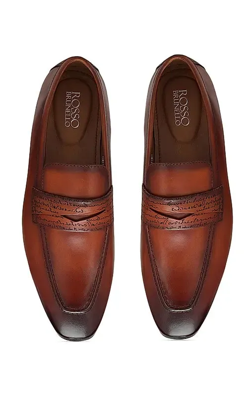 Tan Signato Leather Loafers