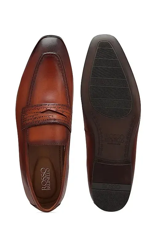 Tan Signato Leather Loafers