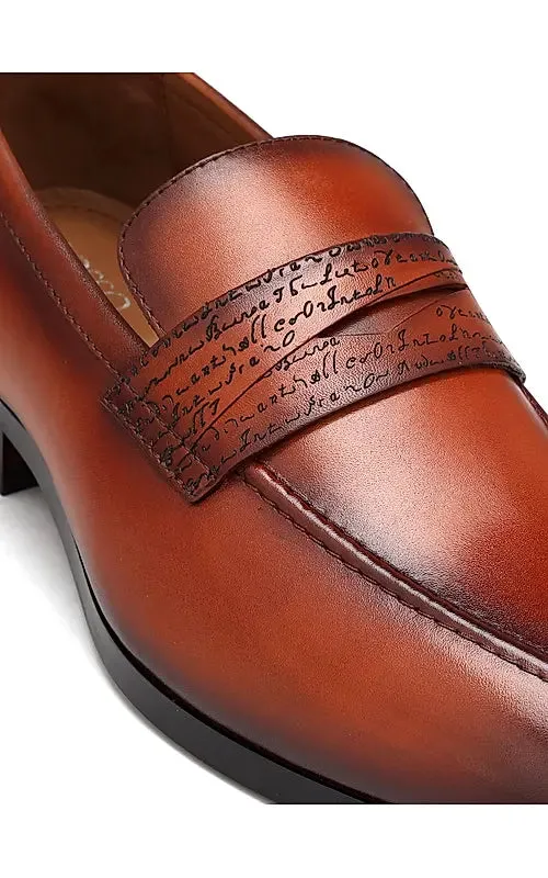 Tan Signato Leather Loafers