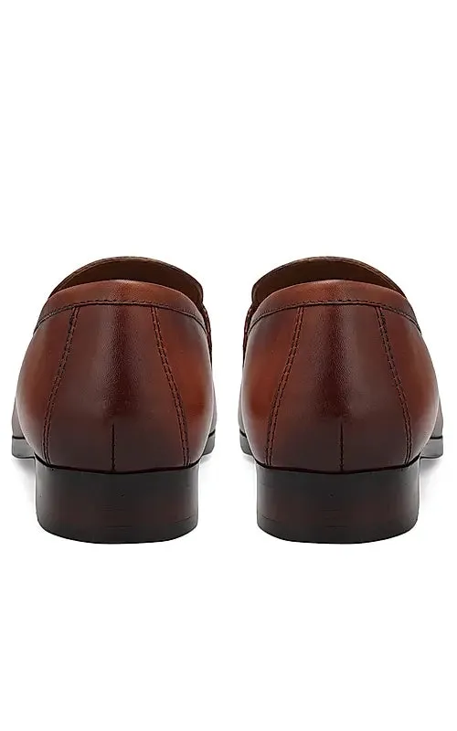 Tan Signato Leather Loafers