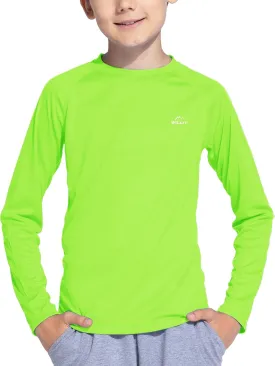 Willit Boy's UPF 50  Sun Protection Shirt Long Sleeve Rash Guard Swim Shirts Youth SPF Fishing Quick Dry Shirt