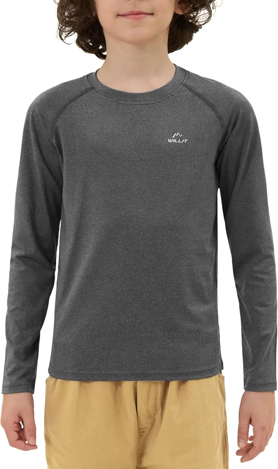 Willit Boy's UPF 50  Sun Protection Shirt Long Sleeve Rash Guard Swim Shirts Youth SPF Fishing Quick Dry Shirt