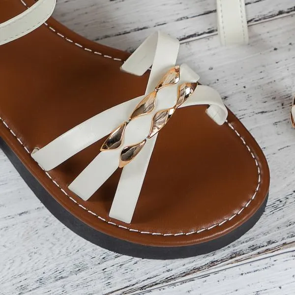 Women's Casual Thick Sole Elastic Strap Beach Sandals 50800173S