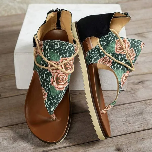 Women's Floral Print Beach Sandals 47902162C