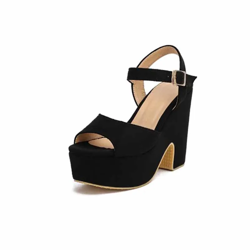 Women's Shoes Platform Heels Sandals Suede Stiletto Block Heels