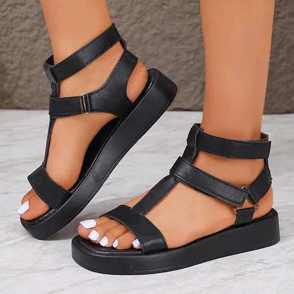 Women's Thick Sole Velcro Casual Roman Sandals 48548818S