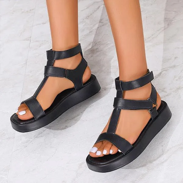 Women's Thick Sole Velcro Casual Roman Sandals 48548818S