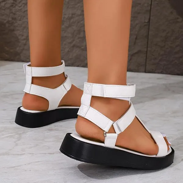 Women's Thick Sole Velcro Casual Roman Sandals 48548818S